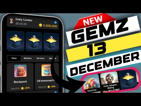 gemz today combo card 13 December | gemz | gemz daily combo today code #gemzcombotoday #gemz