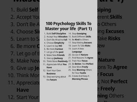 100 Psychology Skills To Master Your Life