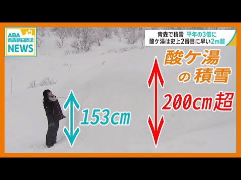 青森市で積雪60cm超　平年の3倍に　酸ケ湯は史上2番目に早い2ｍ超