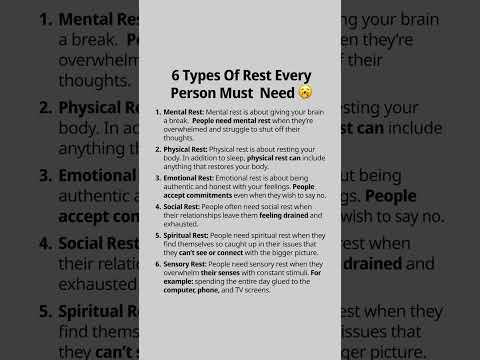 6 Types Of Rest Every Person Must Need