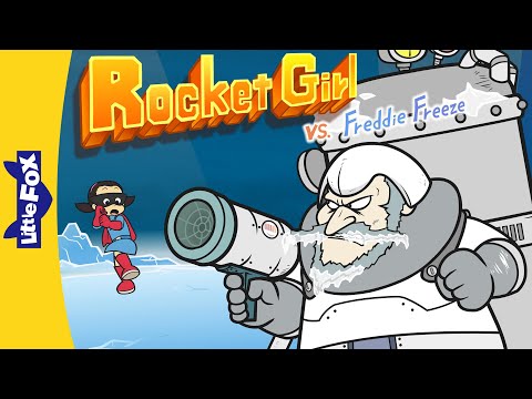 An Eight-Year-Old Superhero Rocket Girl Fights a Villain with a Big Freeze Blaster | Little Fox