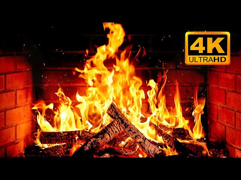 🔥 Cozy Fireplace 4K (12 HOURS). Fireplace with Crackling Fire Sounds. Fireplace Ambience