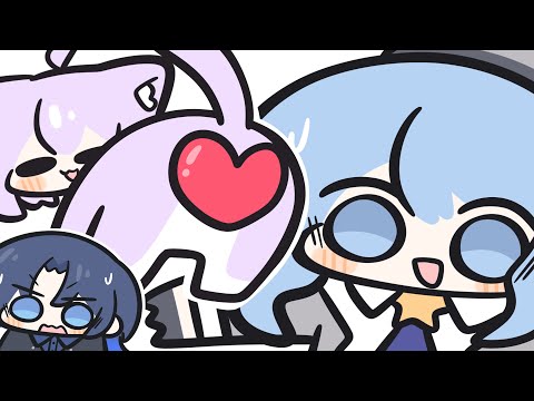 ごしごしごしごし〜♪【Hololive Animation|猫又おかゆ/星街すいせい/火威青 】