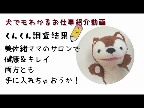 犬でもわかるお仕事紹介動画　長男わんと次男わんに取材　美佐緒ママのサロンは健康もキレイも欲しい女子が集まるんだって！