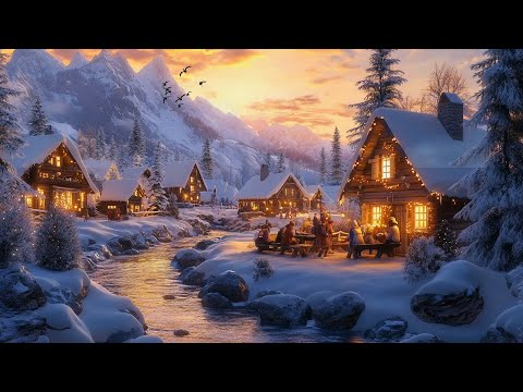 Idyllic Medieval Village By The River In Winter | Relieve Stress And Anxiety With Great Celtic Music