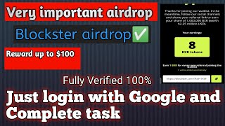 BlockSter Airdrop✅ Reward up to $100 verified 100%