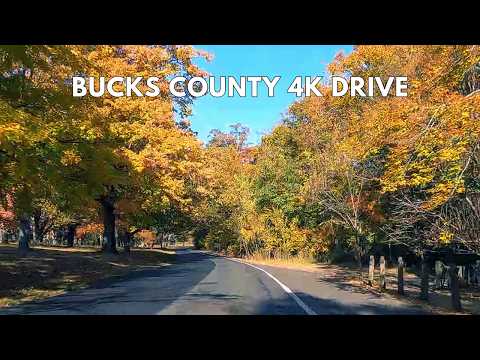 Pennsylvania Scenic Fall Drive 4K | Bucks County Driving Tour