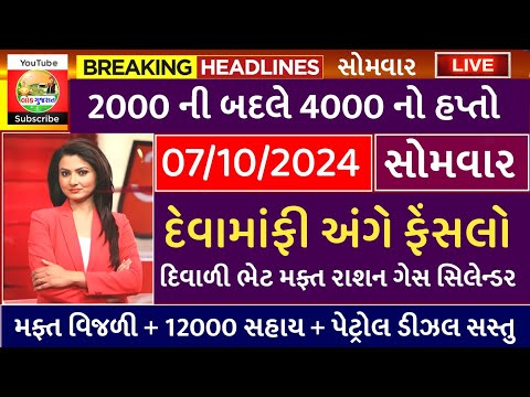 આજના તાજા સમાચાર/ આજે:દેવામાંફ,ફેંસલો,ભેટ,2000 હપ્તો,ખેડૂતો:6લાખ, રેશન,ચૂંટણી ભેટ / khedut samachar