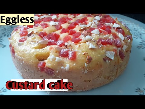 Cake recipe in telugu|Custard cake in telugu|Eggless custard cake| Eggless cake recipe|without oven|