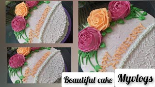 Beautiful homemade cake | Anniversary cake | design idea | 2021 | Myvlogs