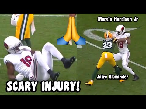 Marvin Harrison Jr SCARY INJURY (CONCUSSION) 🙏 Marvin Harrison Jr Vs Jaire Alexander 🔥