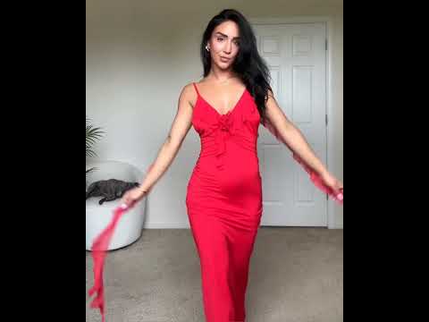 BEST FISHNET RED DRESS - TRANSPARENT TRY ON HAUL (4K)