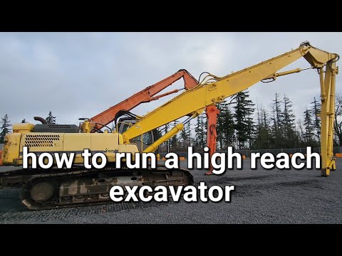 running and walk around of hitachi and kobelco high reach demolition excavators