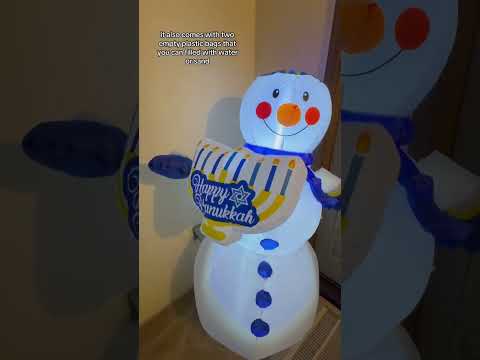 “Festive Holiday Vibes! 🎄✨ My Review of This Hanukkah Inflatable Snowman & Menorah Set