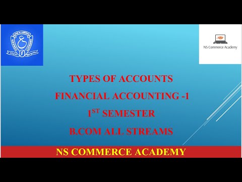 TYPES OF ACCOUNTING - FA-1 - 1ST SEMESTER - B.COM ALL STREAMS - O.U