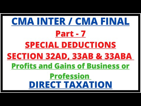 Profits and Gains of Business or Profession | Direct Taxation | CMA Inter | CMA Junction |