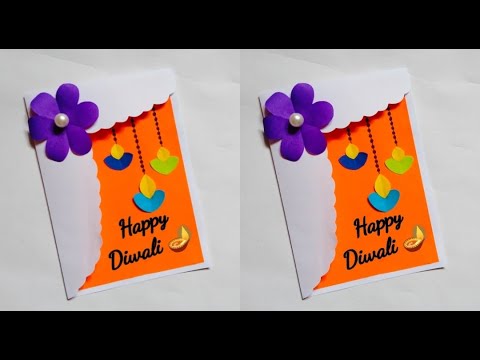 🥰 Handmade Greeting 🪔 Card For Diwali/how to make diwali card idea at home/white paper card/easycard