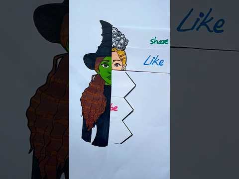 Elphaba and Glinda Paper Transformation #shorts #elphaba #art #craft