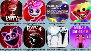 Poppy Playtime 0, Poppy Playtime 2 Mobile+Mod , Poppy Steam, Poppy Playtime 3 Mobile+Steam,SandboxP3