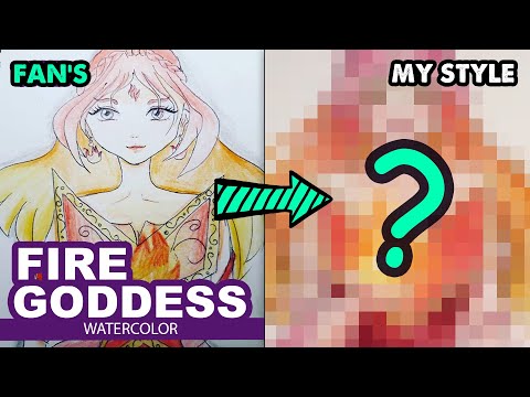 Drawing Fire Goddess l #1 Redraw fan’s painting l Tutorial painting by Huta Chan