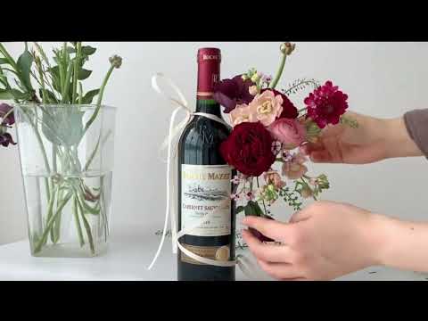 Flower Arrangement For Birthday - Wine Bottle #shorts