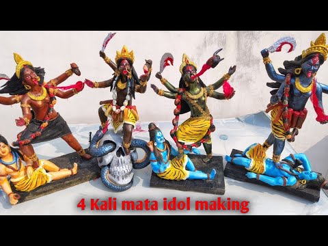 4 काली माता की मूर्ती बनाने सीखें || Kali Mata making process || Apna multi talent Kali Mata