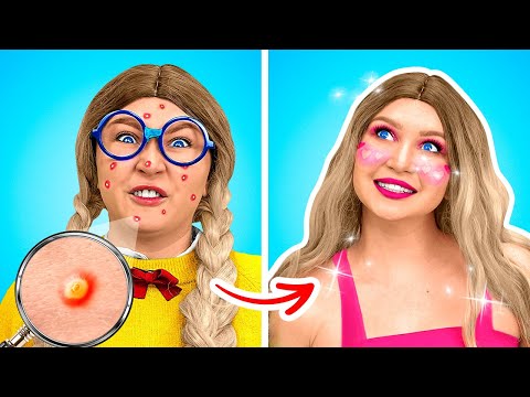 From UGLY NERD to POPULAR BARBIE!! Extreme MAKEOVER for NERD! Beauty Struggles by La La Life Emoji