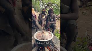 Hadzabe Tribe cook their food traditional ways in the bush