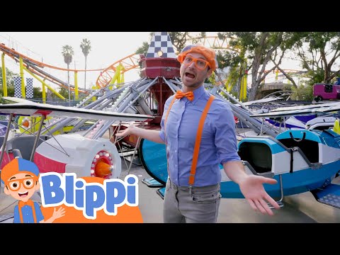 Blippi Explores the Adventure City Amusement Park! | Educational Kids Cartoons | Party Playtime!