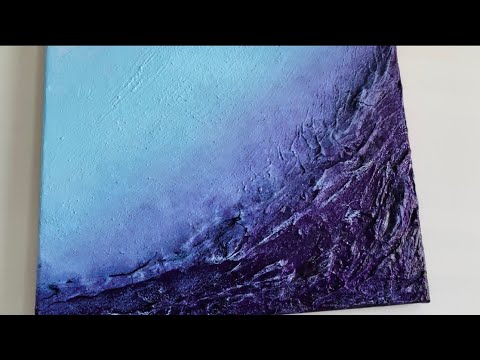 Textured Abstract Painting. Combining cold colors using Sponge 🧽 #abstractpainting #texture #art