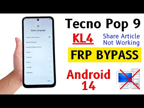 Tecno Pop 9 (KL4) Frp Bypass Without Pc | WiFi Nearby Share Method Not Open | Tecno Pop 9 Frp Unlock