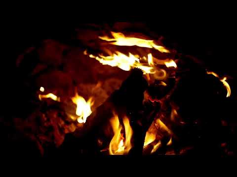 Relaxing Camp Fire frame with piano music