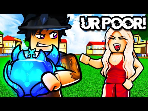 RICH E-GIRL Thought I Was POOR, So I Took Out KITSUNE FRUIT! (Roblox Blox Fruits)