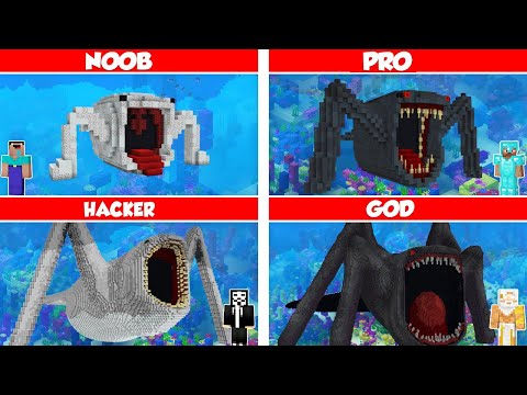 Sea Eater Build Battle Challenge - Noob vs Pro vs Hacker vs God - Minecraft Animation