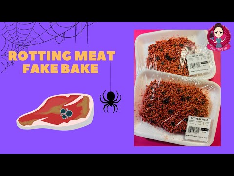 Let’s Fake Bake fake rotting meat for our Halloween decor! #fakebake #fakerottingmeat #peepthisyall