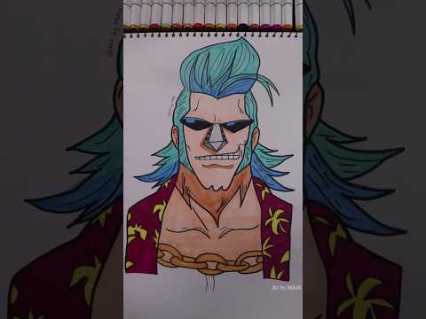 Franky anime from one piece drawing #art #anime #shorts