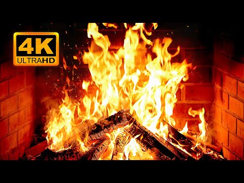 🔥 Cozy Fireplace 4K (12 HOURS). Fireplace with Crackling Fire Sounds. Fireplace Ambience