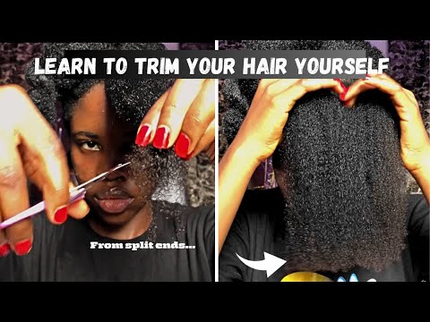 How to trim your own natural hair at home | Step by step guide to trimming your hair.