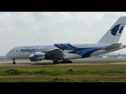 Malaysia Airlines A380-841 touch down after performing test flight