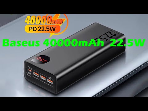 Baseus 40000mAh Power Bank External Battery Charger Large Capacity PD 22 5W Fast Charging Portable