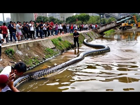 Unbelievable! Phone Captures Excavator Finding Giant Snake! 🐍 #Excavator #SnakeDiscovery #GiantSnake