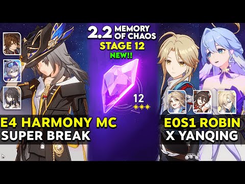 E4 Harmony MC Super Break & E0S1 Robin x Yanqing | MOC 12 v2.2 | Honkai star rail.