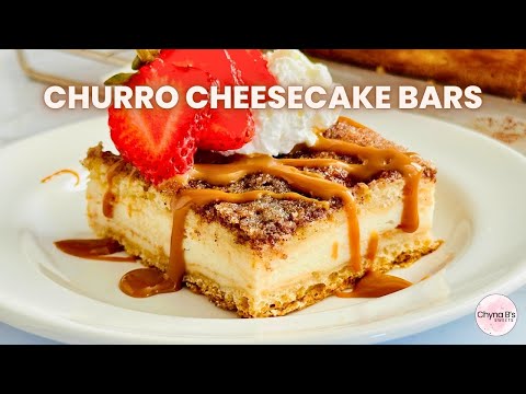 Easy Churro Cheesecake Bars with Dulce de Leche | Dessert Bars Recipe | Easy Dessert Recipe