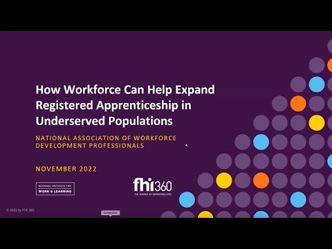 How Workforce Can Help Expand Registered Apprenticeship in Underserved Populations