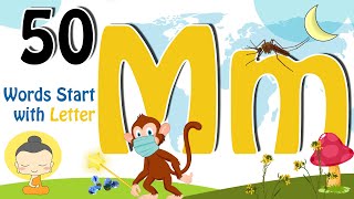 50 Words start with M | Phonics letter M | Letter M Vocabulary | Kids Video | Kids Grade