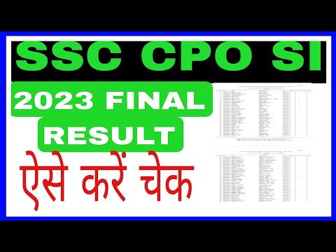 SSC CPO SI 2023 KA RESULT KAISE CHECK KARE l HOW TO CHECK SSC CPO SI FINAL RESULT 2024 II