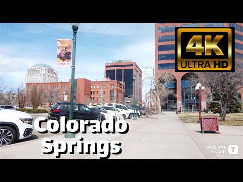 【4K】Dowtown Colorado Springs - Day Walk - March 2023