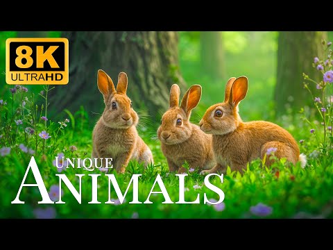 Unique Animals 8K ULTRA HD 🐾 Relaxing Wildlife Scenery Movie With Gentle Piano Sounds