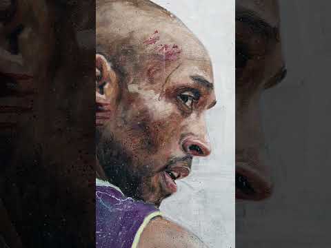 Kobe Bryant realism oil painting process 😇😇 RIP