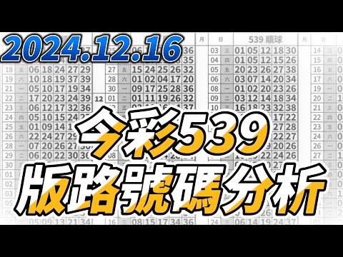 【今彩539】 【2024/12/16】【今彩539參考號碼：01 20 34 37】【本期特別參考號碼03 05 21 23】